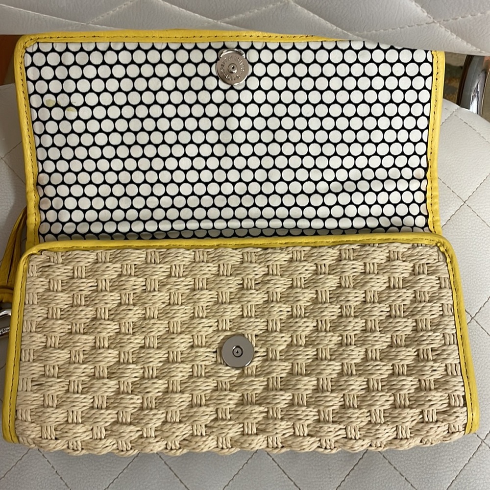 005. NWOT Beautiful Brighton Convertible Yellow Straw Shoulder Bag - Picture 8 of 10